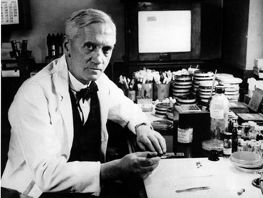Alexander Fleming al seu laboratori